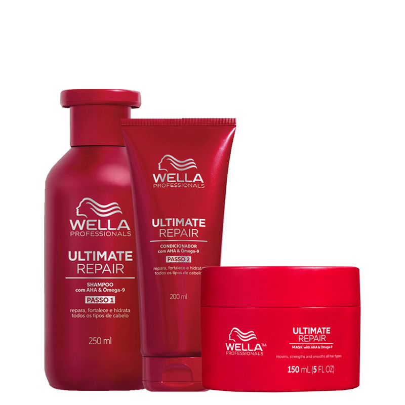 Kit Wella Professionals Ultimate Repair - Shampoo 250ml + Condicionador 200ml + Máscara 150ml