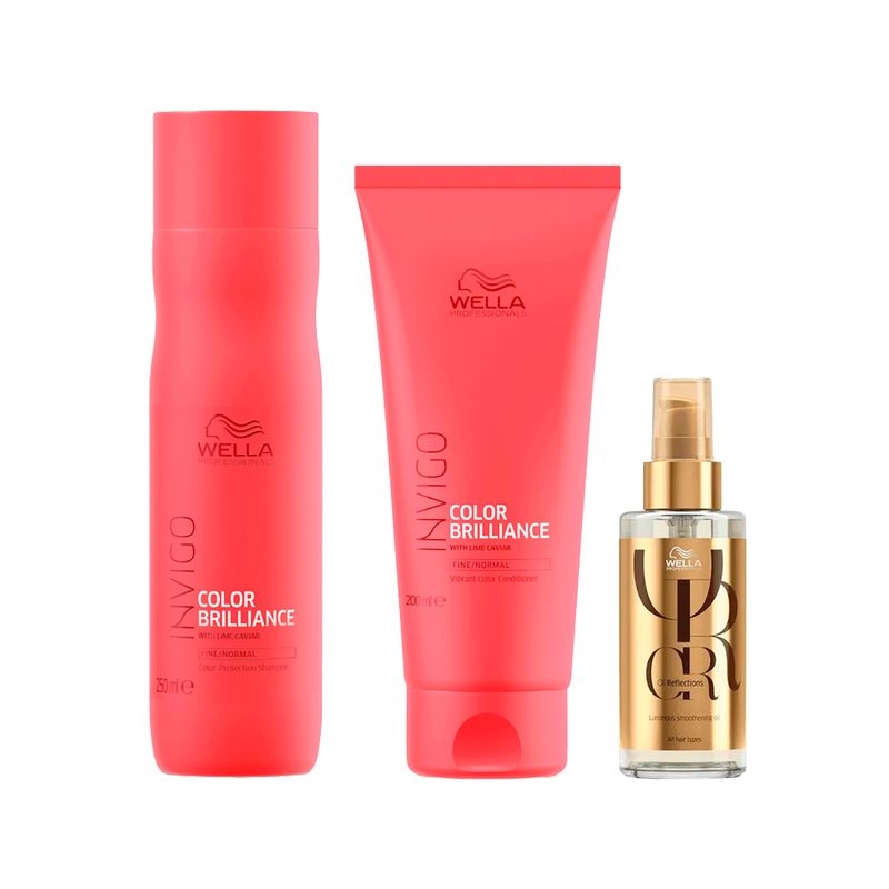 Kit Wella Professionals Invigo Color Brilliance - Shampoo 250ml + Condicionador 200ml + Óleo Capilar 100ml