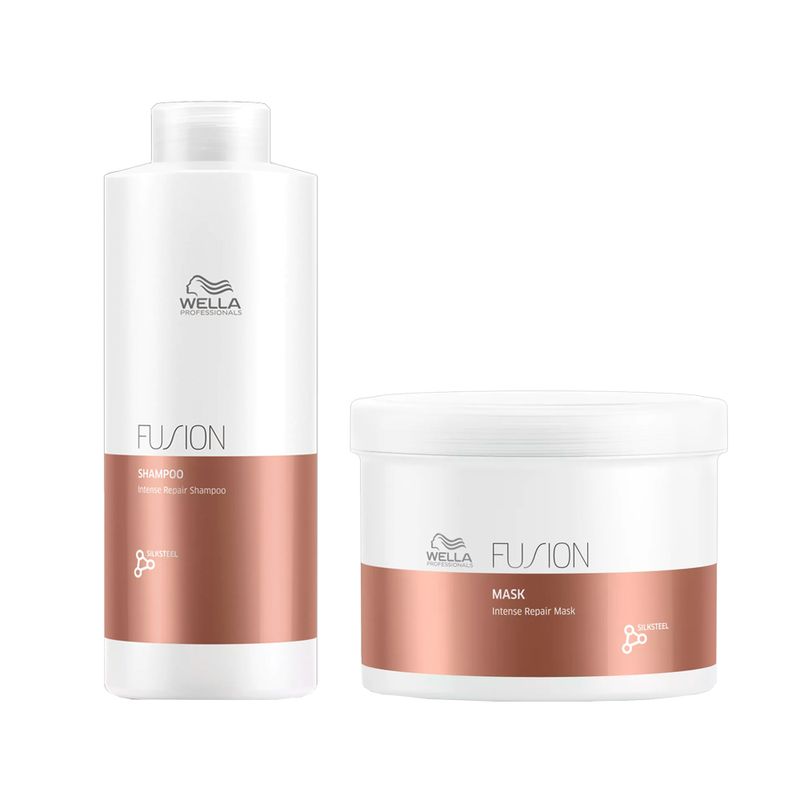 Kit Wella Professionals Fusion - Shampoo 1000ml + Máscara 500ml