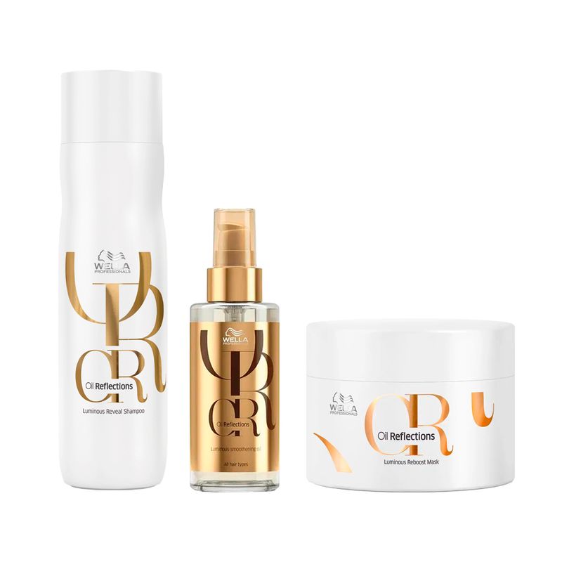 Kit Wella Professionals Oil Reflections Shampoo 300ml + Máscara 150ml + Óleo 100ml