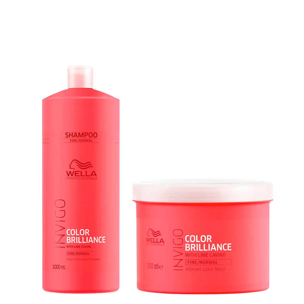 Kit Wella Professionals Invigo Color Brilliance - Shampoo 1000ml + Máscara 500ml