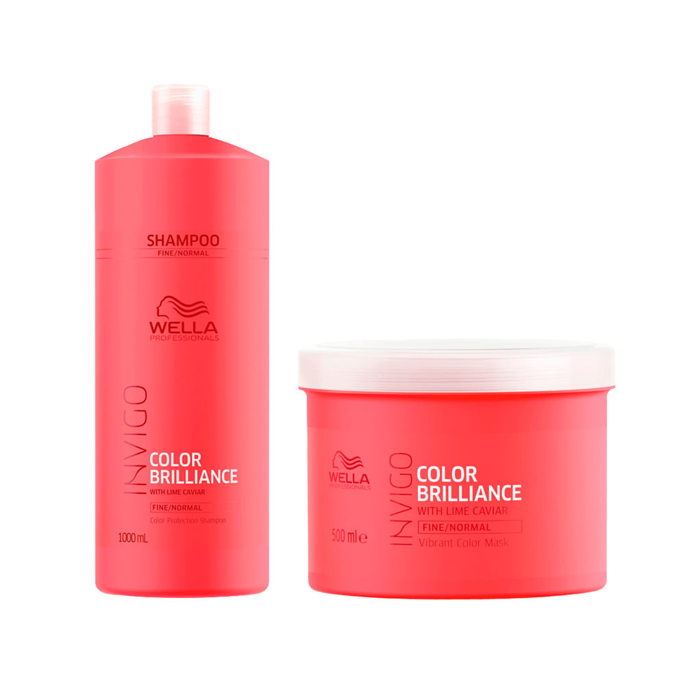 Kit Wella Professionals Invigo Color Brilliance - Shampoo 1000ml + Máscara 500ml