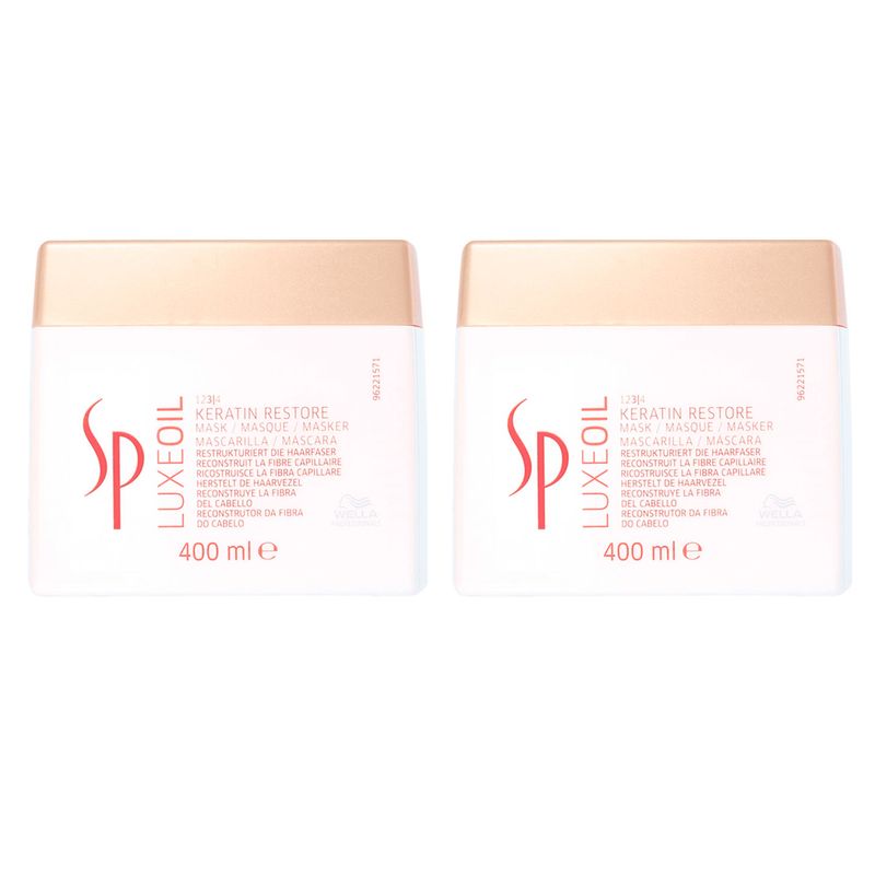 Kit Sp System Professional Luxe Oil Keratin - Máscara de Reconstrução 400ml – 2 Unidades