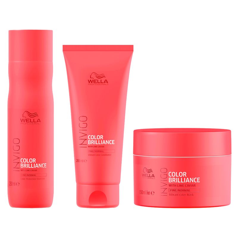 Kit Wella Professionals Invigo Color Brilliance - Shampoo 250ml + Condicionador 200ml + Máscara 150ml