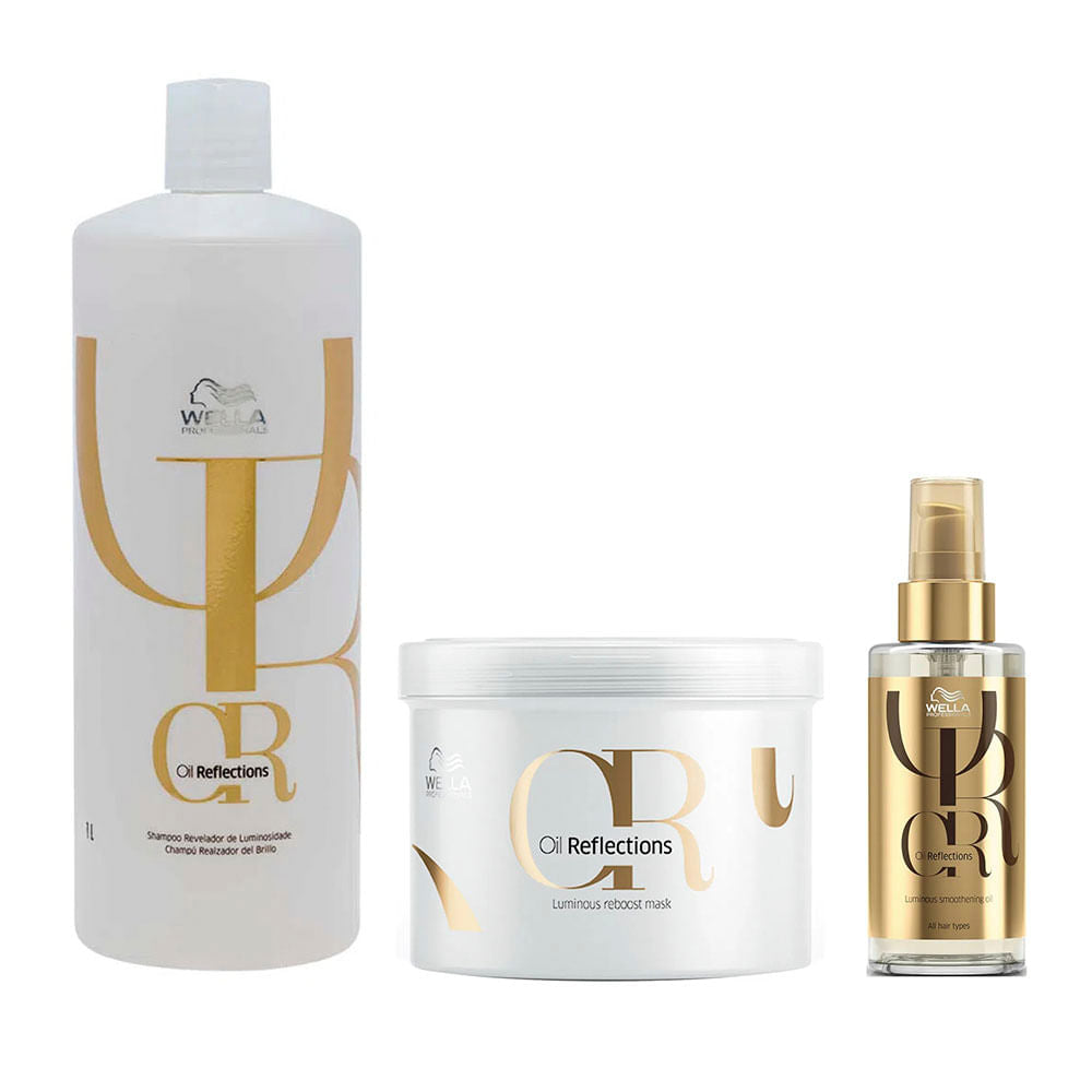 Wella Professionals Oil Reflections Kit – Shampoo + Máscara + Óleo Capilar Kit